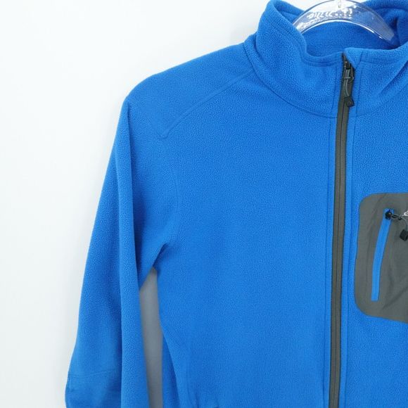 Eddie Bauer First Ascent jacket Mens Medium Blue Polartec Fleece Hiking Outdoors - Picture 8 of 16